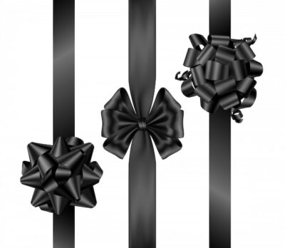 Free Vector | Black friday bows with vertical ribbons top view