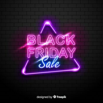 Free Vector | Black friday concept with neon sign