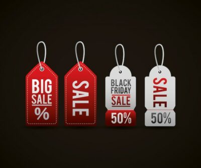 Free Vector | Black friday price tags