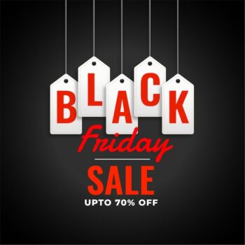 Free Vector | Black friday sale background with hanging tags
