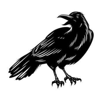 Free Vector | Black raven isolated on white