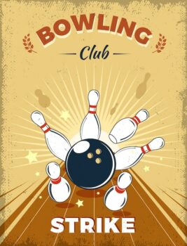 Free Vector | Bowling club retro style