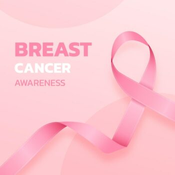 Free Vector | Breast cancer awareness month with ribbon concept