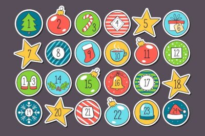Free Vector | Bright holiday countdown calendar in flat design