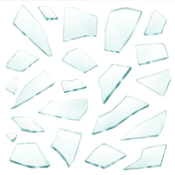 Free Vector | Broken glass fragments shards realistic set