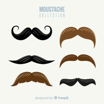 Free Vector | Brunette moustache collection