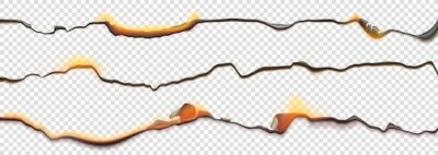 Free Vector | Burn paper borders, burnt page with smoldering fire on charred uneven edges