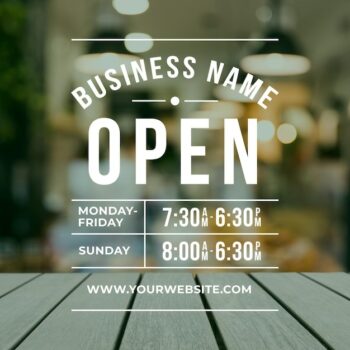 Free Vector | Business opening hours with photo