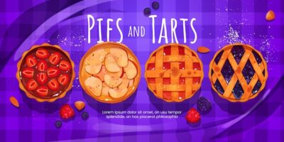 Free Vector | Cartoon style of pies and tarts background