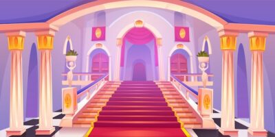 Free Vector | Castle staircase illustration