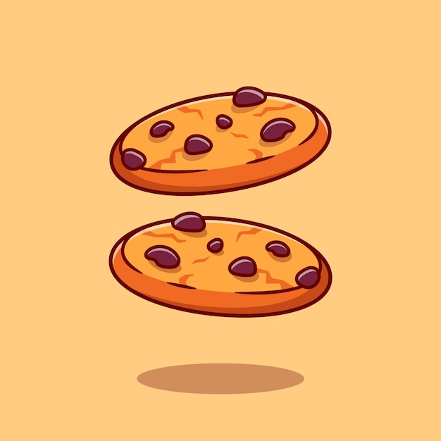 Free Vector | Chocolate cookies cartoon   icon illustration. food snack icon concept isolated  . flat cartoon style