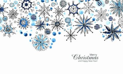 Free Vector | Christmas and new year snowflakes card background vector