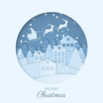 Free Vector | Christmas background in paper style