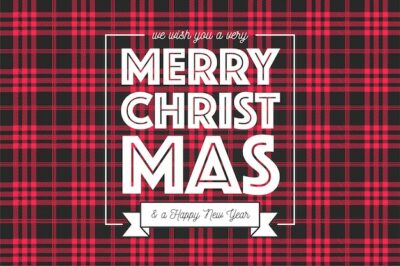Free Vector | Christmas background in red and black tartan pattern