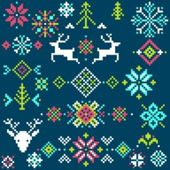 Free Vector | Christmas background pixel
