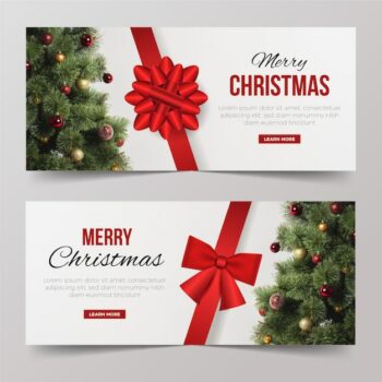 Free Vector | Christmas banners template