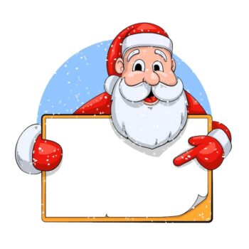 Free Vector | Christmas character holding blank banner