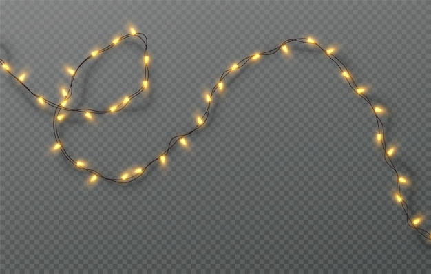 Free Vector | Christmas electric garland of light bulbs isolated on a transparent background. vector illustration eps10