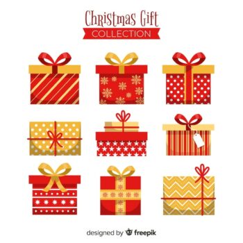 Free Vector | Christmas flat gifts collection