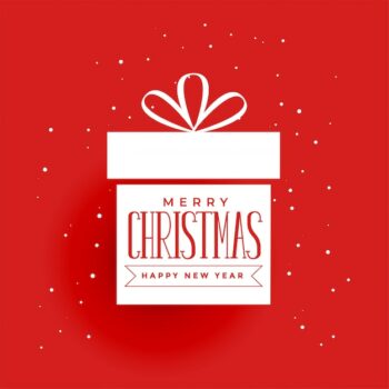 Free Vector | Christmas gift on red background