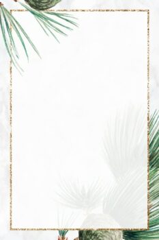 Free Vector | Christmas pine tree frame vector art print, remix from artworks by megata morikaga
