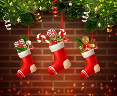 Free Vector | Christmas realistic composition