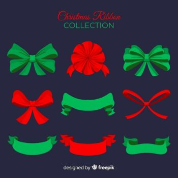 Free Vector | Christmas ribbon collection