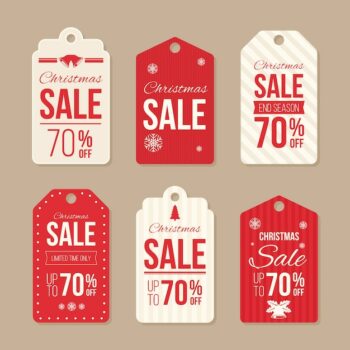 Free Vector | Christmas sale badge and tag flat design