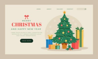 Free Vector | Christmas season celebration landing page template
