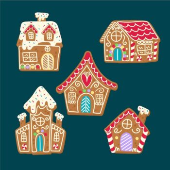 Free Vector | Christmas story for children with gingerbread house