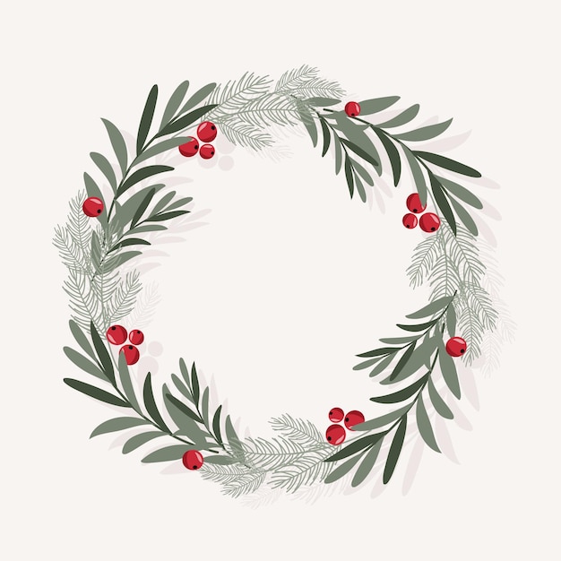 Free Vector | Christmas wreath in flat design