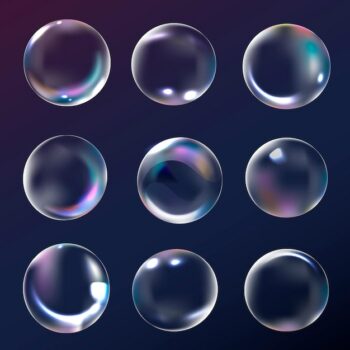 Free Vector | Clear bubble element in navy background