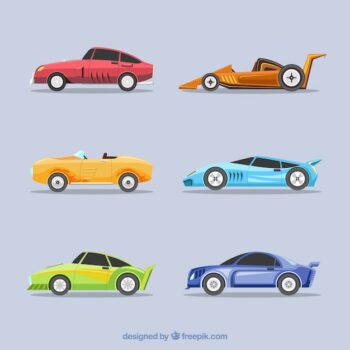 Free Vector | Collection of different racing cars
