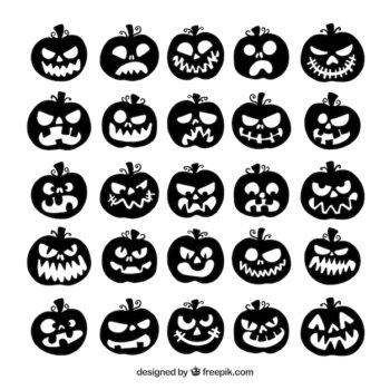 Free Vector | Collection of halloween pumpkin silhouette