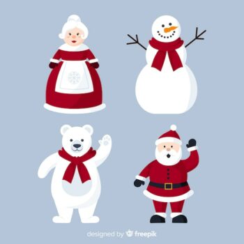 Free Vector | Collection of various christmas characters