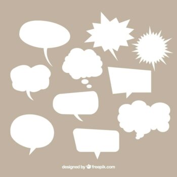 Free Vector | Collection of white comic speech bubble