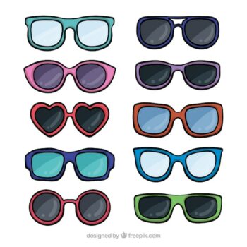 Free Vector | Colorful and modern sunglasses collection
