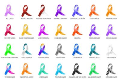 Free Vector | Colorful cancer ribbons set