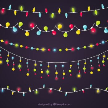 Free Vector | Colorful christmas light collection
