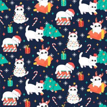 Free Vector | Colorful funny christmas pattern