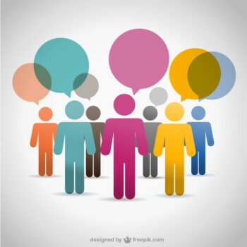 Free Vector | Colorful people communicating with speech bubbles