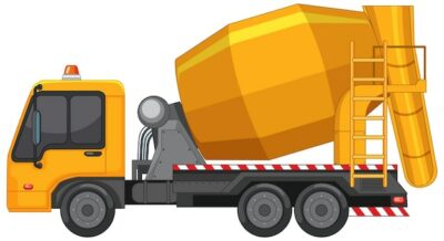 Free Vector | Concrete mixing truck on white background