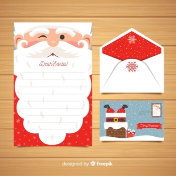 Free Vector | Creative christmas letter and envelope template