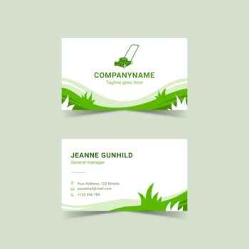Free Vector | Creative lawn care business card