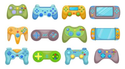 Free Vector | Creative video game controllers flat pictures set