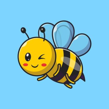 Free Vector | Cute bee flying cartoon vector icon illustration. animal nature icon concept isolated premium vector