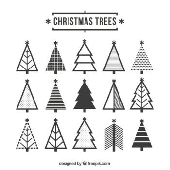 Free Vector | Cute christmas tree icons
