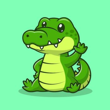 Free Vector | Cute crocodile waving hand cartoon vector icon illustration. animal nature icon concept isolated