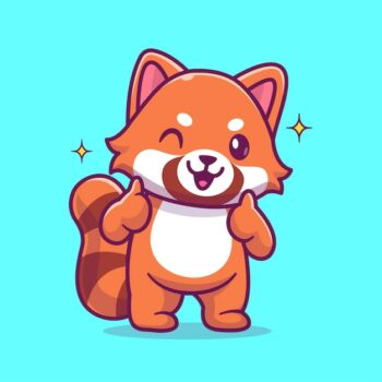 Free Vector | Cute red panda with ok sign hand cartoon vector icon illustration animal nature icon isolated