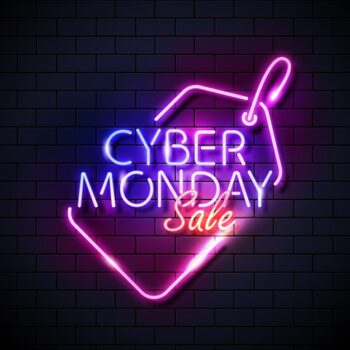 Free Vector | Cyber monday concept with neon design